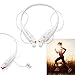 GEARONIC TM Wireless Sport Stereo Headset Bluetooth Earphone headphone for Samsung LG iPhone -White