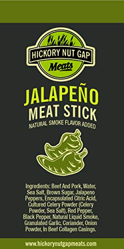 Hickory Nut Gap Meats 100% Grass-fed Beef and Pasture Raised Pork Blend Sticks, Jalapeno, 1 oz, Pack - //coolthings.us