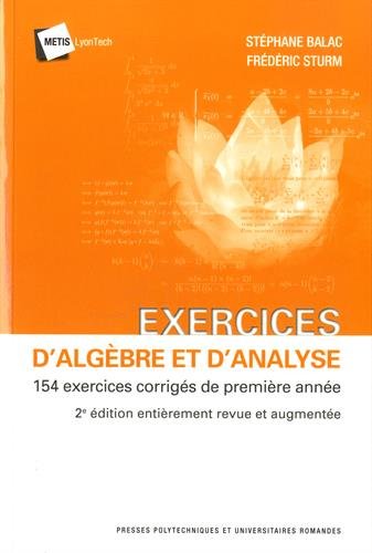 Exercices d'algèbre et d'analyse