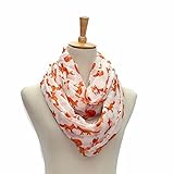 Kingfansion Women Ladies Fox Pattern Print Voile Wrap Shawl Scarf (White)