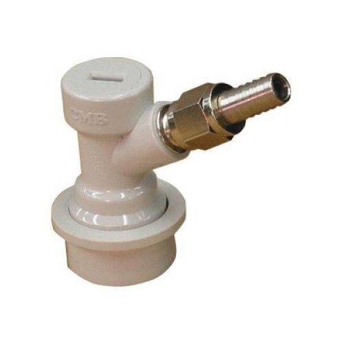 Beverage Factory BLGI-MFL 1 X Ball Lock Home Brew Keg Beer Coupler - Gas in with MFL Male Flare Fitting with Hose Barb, Multicolor