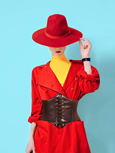 SATINIOR-2-Pezzi-Steampunk-Corsetto-Cintura-Retro-Larghezza-Corsetto-Cintura-Legata-Cintura-in-Vita-Elastica