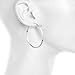 Lux Accessories Silvertone Eternal Cross Hoop Earrings