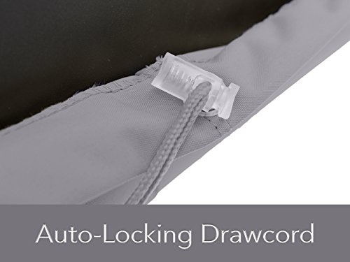 FEATURES: Adjustable drawcord to cinch cover tight - 2 buckle straps - Built-in mesh vents for airflow- Charcoal