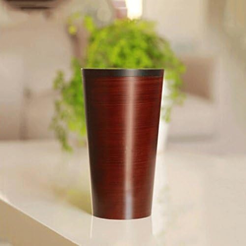 GAOLILI Handmade Painted Wood Grain Storage Barrel Simple Design Trash Cans Dustbins ( Color : Brown )