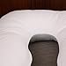 U Shaped Pregnancy Pillow Maternity Body Pillow With Invisible Zipper Removable Cover, 100% Cotton Fabric, White, 56 x 32 Inch