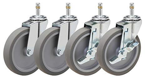 5" Caster Replacement for Rubbermaid Mobile Shelves | Set of 4 | Fits Models 9T42, 9T43, 9T44