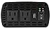 Duracell DRINV400 High Power Inverter 400 Watt Peak 320W Continuous, 12v DC Input Includes 2 AC Outlets (115V) Plus 2.1 Amp USB (5V)