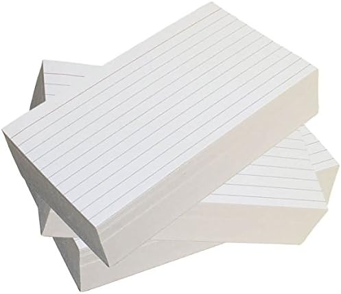 Debra Dale Designs - Ruled Index Cards - 5 x 8 Inches - White - 300 Cards - 3 Packages of 100 - Extra Heavy 140# Index Card Stock - 253 GSM - .0118 Thick (5x8)