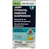 JAMP-Pyrantel Pamoate Suspension 30 mL (50mg/mL Pyrantel) For Pinworms Banana Flvour