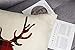 4TH Emotion Red Black Buffalo Plaids Deer Throw Pillow Cover Christmas Cushion Case Winter Home Decorative 18 x 18 Inch Cotton Linen