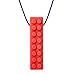 ARK Brick Stick, Chew Necklaces for Sensory Kids and Adults, Oral and Hand Fidget for Autism, ADHD, SPD, Anxiety, Medical-Grade 2-Textured Chew Necklace, Standard, Softest, Red