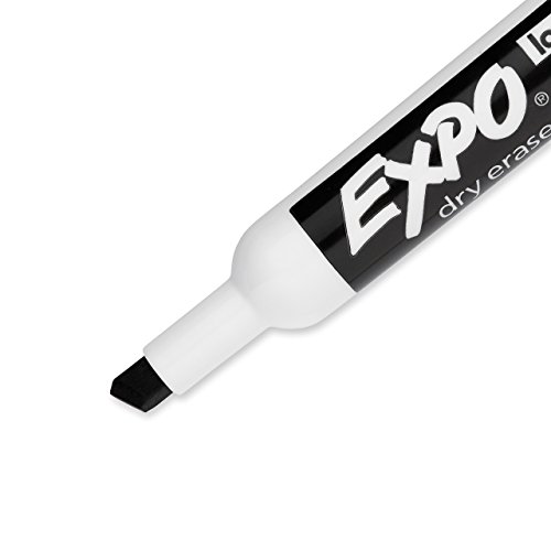 EXPO Low Odor Dry Erase Markers, Chisel Tip, Black, 36 Count (Certified Refurbished)
