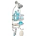 iDesign York Metal Wire Hanging Shower Caddy, Extra Wide Space for Shampoo, Conditioner, and Soap with Hooks for Razors, Towels, and More, 10" x 4" x 22", Satin Silver primary