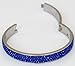 Sophistikitty Hinged Bangle Bracelet: with 4 Rows of Beautiful Sparkly Crystals - Cobalt Blue - 10mm in Width