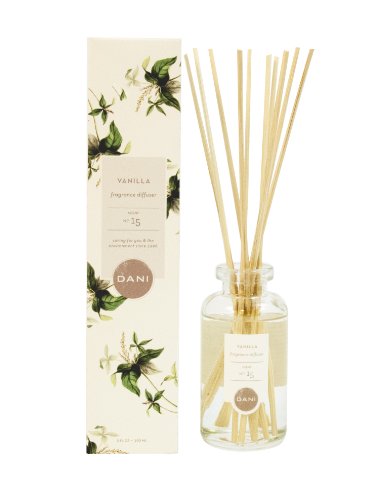 DANI Naturals Essential Oil Reed Diffuser, 3-Ounce, Vanilla