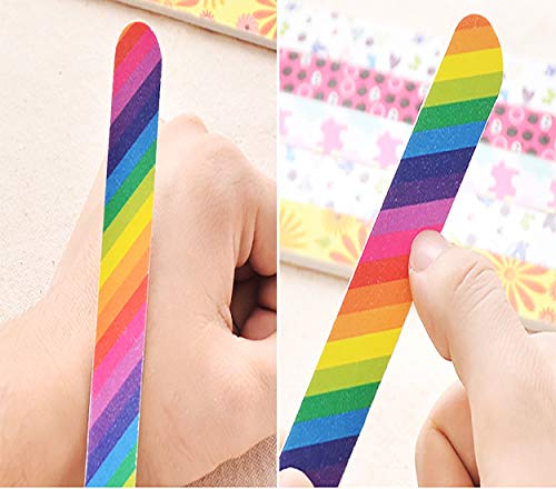 Nail File 10 PCS Professional Double Sided 100/180 Grit Nail Files Emery Board Colorful Manicure Pedicure Tool and Nail Buffering Files - Thumbnail 3