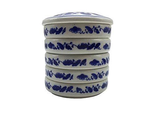 Easyou Trays Suite Porcelain Five-Layer Mixing Trays Set for Holding Painting Color Diameter: 3"