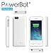 [MFi Apple Certified] PowerBot PB2200 2200mAh iPhone 5 Battery Charger Case Extended External Charging Battery Pack Cover 100% Capacity, Slim Fit Design, Full Body Armor Protection, Precision Cutout