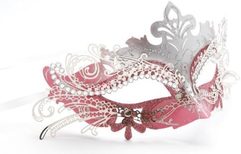 City Block Yikefang Venice Metal Half Mask for Halloween &amp; Party (Pink)