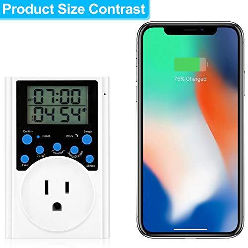 image for SJZX Timer Outlet, Multifunctional Infinite Cycle Programmable Plug-in