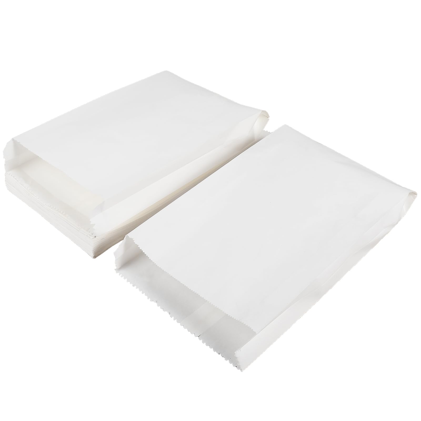 Ruby White Paper Bags 15cm x 26cm - Reusable, Paper Construction, White, Fold Top Closure - Perfect for Sandwiches, Food, and Gifts