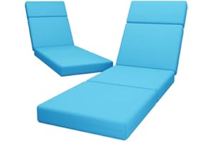 IRISTYKILIN 2 Pcs Chaise Lounge Cushions Outdoor, 72 x 21 x 4 Inch Lounge Chair Cushions for Outdoor Furniture - Waterproof Lounge Patio Replacement Cushion, 4In Fade-Resistant ThickPatio Chaise Lounge Cushion