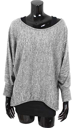 Emma-Giovanni-Damen-Oversize-Oberteile-TshirtPullover-2-Stck-Made-In-Italy