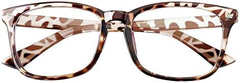 Blue Light Blocking Glasses Anti Eye Strain Minimize Headache UV Blocking Computer Reading Gaming Eyeglasses, Men/Women (Leopard)