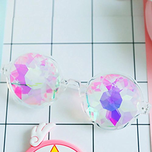 Kaleidoscope Glasses, 2017 New Hot Sale Kaleidoscope Glasses Rave Festival Party EDM Sunglasses Diffracted Lens Rainbow Goggles by Neartime (Clear) - Thumbnail 2