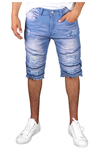 Bleecker & mercer moto ripped and repaired denim jeans shorts…
