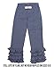 RuffleButts Baby/Toddler Girls Faux Denim Stretchy Flare Pants w/Ruffles - 6-12m