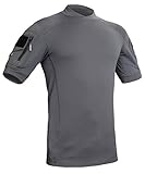 Military Moisture Wicking T-Shirt - Tactical Training Outdoor - Polartec Delta - Frogman Line by 281Z (Graphite, Medium)