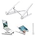 Elekin Laptop Stand, Portable MacBook Stands, Foldable Desktop Notebook Holder, Adjustable Eye-Level Ergonomic Laptop Riser for Notebook Thinkpad MacBook Pro/air, Aluminum Metal (White)