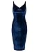 CHARLES RICHARDS CR Women's Cowl Neck Velvet Open Back Cami Midi Bodycon Dress