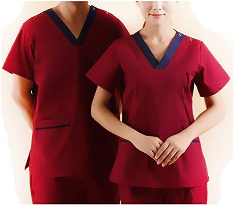 CX ECO Medical Uniforms Dentist Uniform Tailored Fit Nursing Workwear Unisex V-Neck Top and Pant Scrubs Set Perfect for Medical, Dental, Vet and O.R,women,S