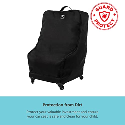 J.L. Childress Spinner Wheelie Deluxe Car Seat Travel Bag, Black, One
