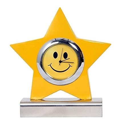 Purpledip Small Clock for Car Dashboard/ Office Table/ Kids Room Shaped like a Star (10540)