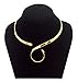 Chic Unique Jewelry Shiny Gold S Hook Swirl 5mm Neckwire Choker Collar Necklace Wire (Cs4)