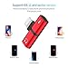 Baoneo for iPhone 7 Adapter, Car Accessories Headphone Jack Adapter for iPhone Charger Cable, Audio and Charge 4 in 1 Dongle for iPhone 8/ xr/xs max Accessories, Audio Adapter Earphone Connector, redthumb 4