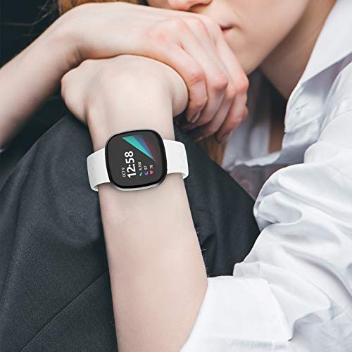 white fitbit versa band