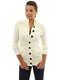 PattyBoutik Women's Mock Neck Cable Knit Cardigan