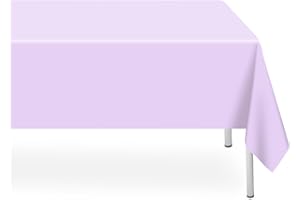LIKAJON 3 Pack Disposable Light Purple Tablecloth, Rectangular Lavender Plastic Table Cloths for Parties Disposable, 54x108 in Waterproof Tablecloth for Birthday Party Baby Shower Picnic Valentines