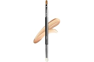Ksvsonrvi Double-ended Concealer Brush, Under Eye Mini Dual End Makeup Brush with Sponge Synthetic Bristle