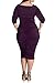 POSESHE Womens Plus Size Deep V Neck Wrap Ruched Waisted Bodycon Dress Purple 4X-Large