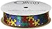 Offray Jigsaw Craft Ribbon, 7/8-Inch Wide by 10-Yard Spool, Blue
