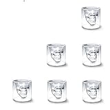 Amzdeal Wine Glass Skull Head Skull Shape 75ml Vodka / Whisky transparent crystal Pack of 6 Valentine's Day Gifts