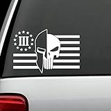 J1060 Molon Labe Helmet Punisher Three Percenter Patriot Flag Decal Sticker