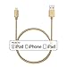 Luxtr - iPhone Charger - 6.5 ft - True Apple Certification, ToughArmor Aluminum and Nylon Design, Works with All Lightning Devices - Gold