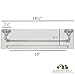 Hamilton Hills Stainless Steel Towel Bar with Shelf | Premium Quality Classical Design Polished Chrome Glass Shelf | Traditional Wall Mounted Fixture | Towel Bars for Bathroom or Entrance Hall